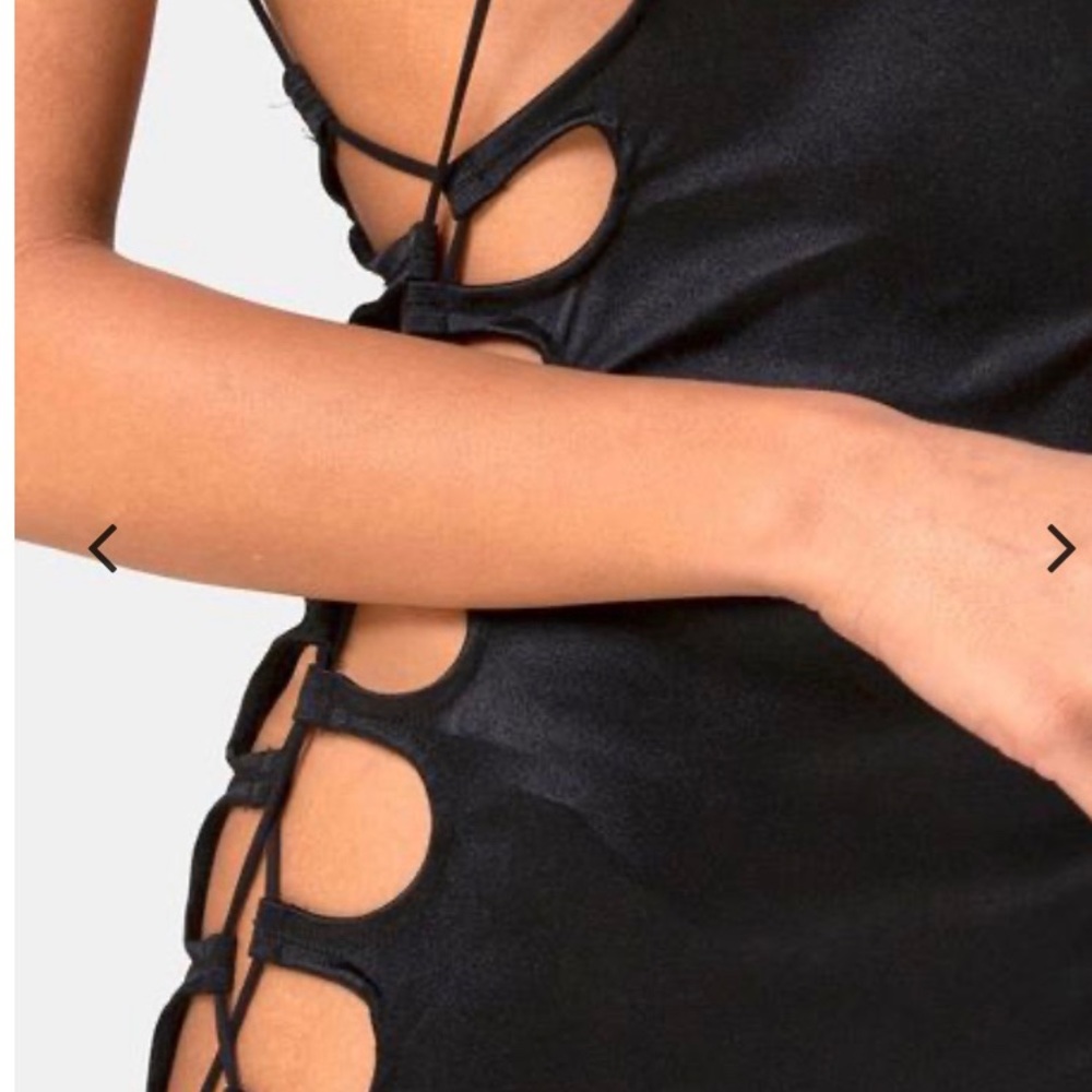 Laticia Mini Dress in Satin Black by Motel